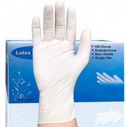 SINGLE USE LATEX GLOVES M NOT POWDER