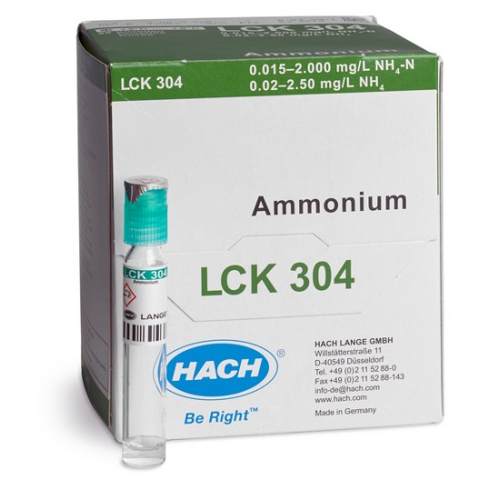 Ammonium LCK cuvette test, 25/PAK MR 0.015 - 2 mg/l NH4-N, 0.02 - 2.5 mg/l NH4