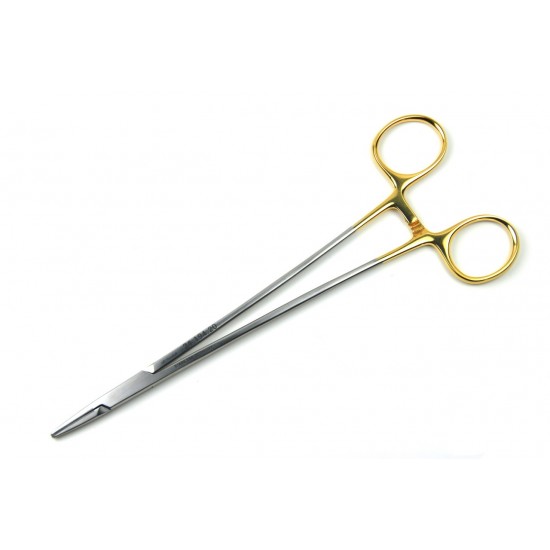 Mayo-Hegar Needle Holder Length = 20 cm / 8", Serration = 0.5 mm, Normal Profile, TC GOLD Mayo-Hegar Needle Holder Length = 20 cm / 8", Serration = 0.5 mm, Normal Profile, TC GOLD