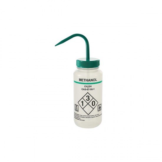 Safety wash bottle, labelled, wide mouth 500ml