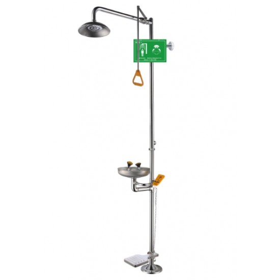 Stainless Steel Emergency Shower & Eye Wash (Foot treadle) Stainless Steel Emergency Shower & Eye Wash (Foot treadle)