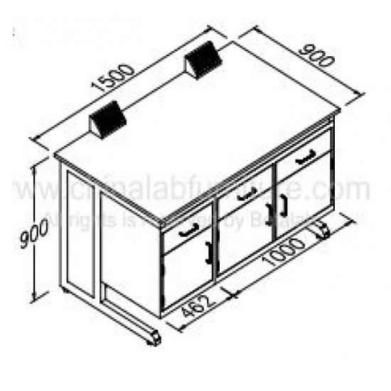 Wall bench 1500X900X900mm