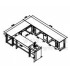 Wall bench 2880+2350+4170X750X900MM