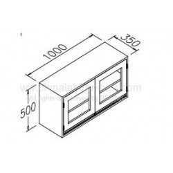 Wall Cabinets with glass Door 1000X350X500mm