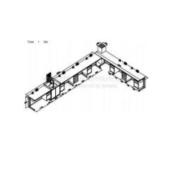 Wall bench.(6850+4500)*750*900MM