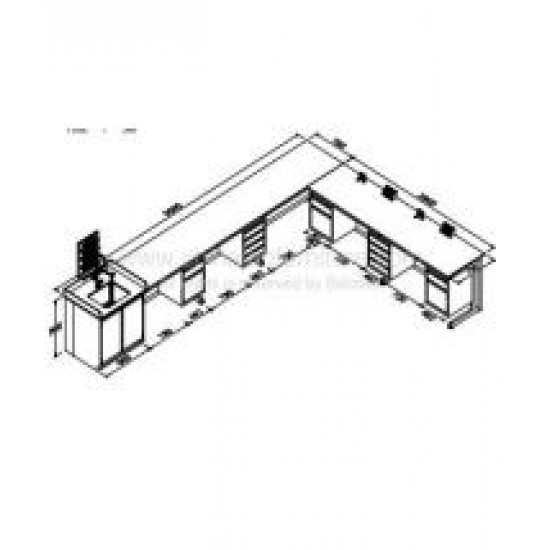Wall bench(5000+2900)*750*900mm