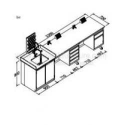 Wall bench 3300*750*900mm