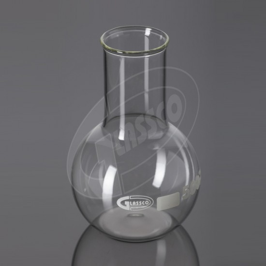 Flask, Flat Bottom, Wide Neck, DIN/ISO 500ML