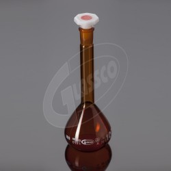 Volumetric Flasks, Amber Glass, Class-B, With PE Stopper, ISO 50ML 14/23