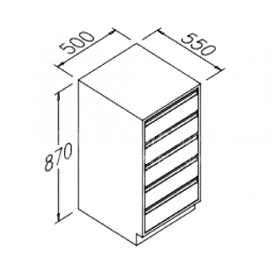 Base Cabinets with 5 drawers 500X550X870