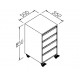 Mobile cabinet with 4 drawers 500X550X850mm