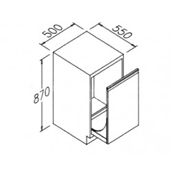 Laboratory Waste bin cabinet (500X550X870MM)
