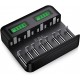 LCD Universal Battery Charger - 8 Bay AA AAA C D