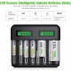 LCD Universal Battery Charger - 8 Bay AA AAA C D