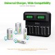 LCD Universal Battery Charger - 8 Bay AA AAA C D