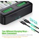LCD Universal Battery Charger - 8 Bay AA AAA C D