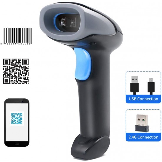 Handheld Barcode Scanner 1D 2D QR Code Scanner 2.4G