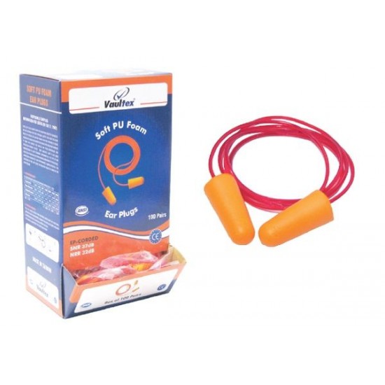 Corded Ear Plug, VPC, Red Corded Ear Plug, VPC, Red