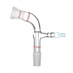 Glass Vacuum Take Off Adapter, 105 Degree Bent, Short Stem with Joints