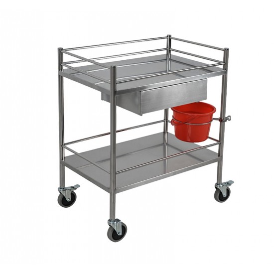 One Drawer Stainless Steel Hospital Trolley