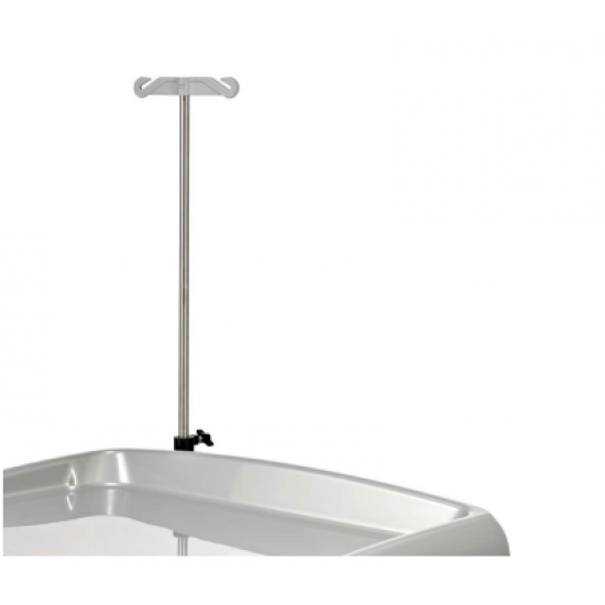 Iv pole w/2 adj. Plastic hooks