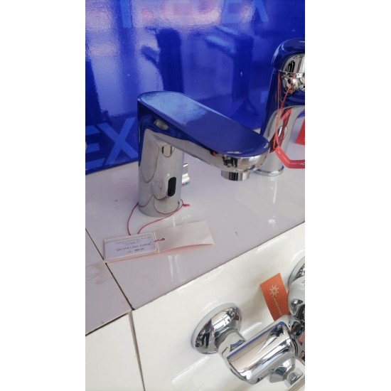 Laser washbasin mixer with sensor