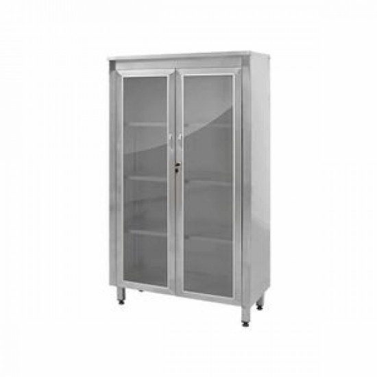 Steel storage cabinet with glass for clinics
