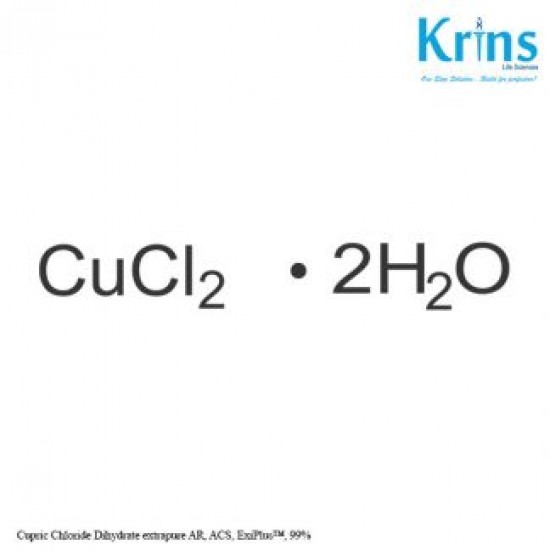 Cupric Chloride Dihydrate extrapure AR, ACS, ExiPlus, 99% (500 gr) Cupric Chloride Dihydrate extrapure AR, ACS, ExiPlus, 99% (500 gr)
