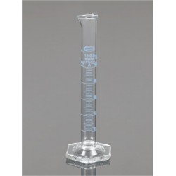 MEASURING CYLINDER, HEX BASE, WITH SPOUT, CLASS A, WITH BATCH CERTIFICATE, 50ML