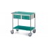 STAINLESS STEEL TROLLEY WITH 2 HORIZONTAL DRAWERS
