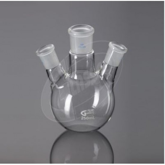 Flasks, Round Bottom, 3 Necks Angular 250ML CENTER SOCKET 29/32 SIDE SOCKETS 19/26